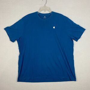 Apple Mens Size 2XL Logo Macintosh Employee Uniform T-Shirt Blue Short Sleeve
